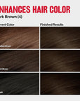 Revlon ColorSilk Tone + Gloss + Care Demi Permanent Hair Color, Dye Kit with Leave-In Scalp and Haircare Serum, 2x Shinier, 4x Stronger, 4 Dark Brown, 4.5 fl oz