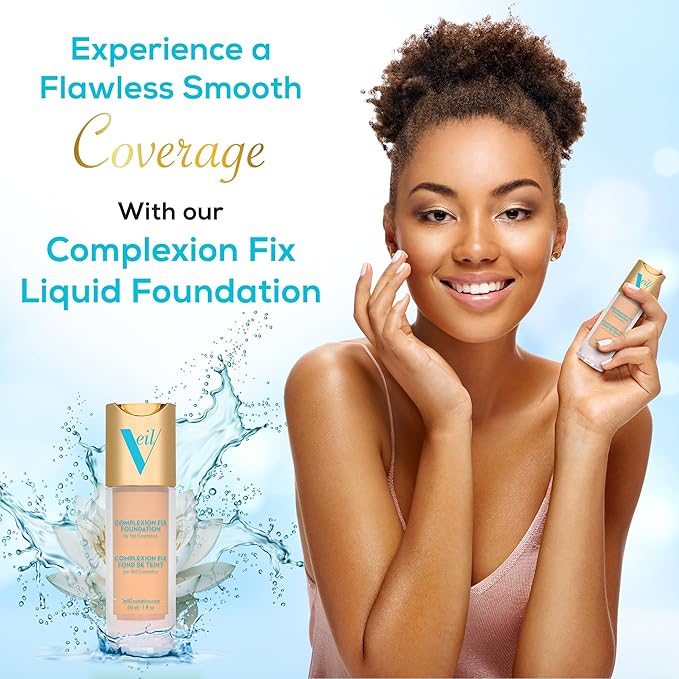 Veil Cosmetics Complexion Fix Liquid Foundation – Buildable Light Gold) 2G