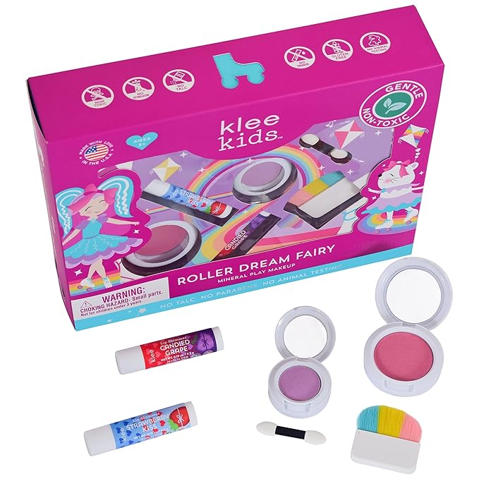 Luna Star Klee Kids Mineral Makeup Kit. Gentle and Non-Toxic. Kid-Friendly. Made in USA. (Roller Dream Fairy)