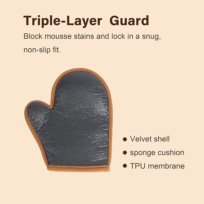 2 Pack Self Tanner Applicator Mitt Kit, With Exfoliating Gloves, Thick Waterproof Inner Layer Durable, Washable Reusable,Tanning Mitt, Tanning Mitts Self Tanner, Self Tan Glove Applicator