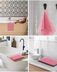 UJFQBH African Net Sponge African Net Long Net Bath Sponge Exfoliating Shower Body Scrubber Back Scrubber Skin Smoother,Great for Daily Use (Pink)