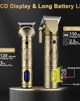GSKY Hair Clippers for Men Professional, Cordless Clippers for Hair Cutting, Mens Hair Clippers and Trimmer Kit for Barber with LED Display