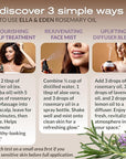 Ella & Eden Organic Rosemary Oil for Hair - 100% Pure, Steam-Distilled, Hexane-Free | Essential Oil for Skin Aromatherapy | Glass Bottle - 4 Oz