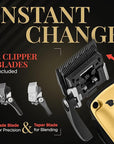 Fagaci Professional Hair Clippers for Men with Superior Precision, Brushless Motor Barber Clippers and Trimmers Set, 5X Longer Sharpness Hair Cutting Kit, Mens Haircut Cordless Clipper for Barber