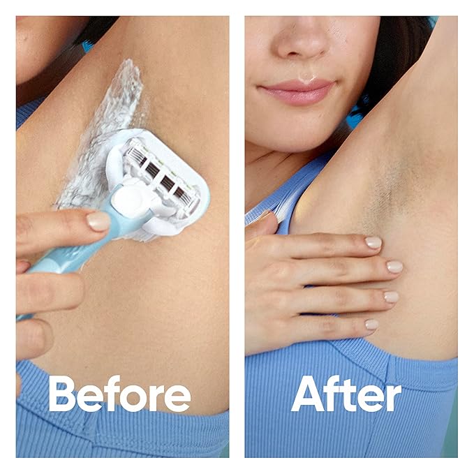 Gillette Venus Extra Smooth Razor for Women, Includes 1 Reusable Razor Handle + 4 Refills, 5-Bladed, Ergonomic No-Slip Gel Handle and Shower Holder