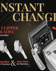 Fagaci Professional Hair Clippers for Men with Superior Precision, Brushless Motor Barber Clippers and Trimmers Set, 5X Longer Sharpness Hair Cutting Kit, Mens Haircut Cordless Clipper for Barber