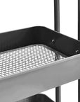 Amazon Basics 3-Tier Rolling Utility or Kitchen Cart, Lockable Wheels, Multifunctional Storage, Charcoal