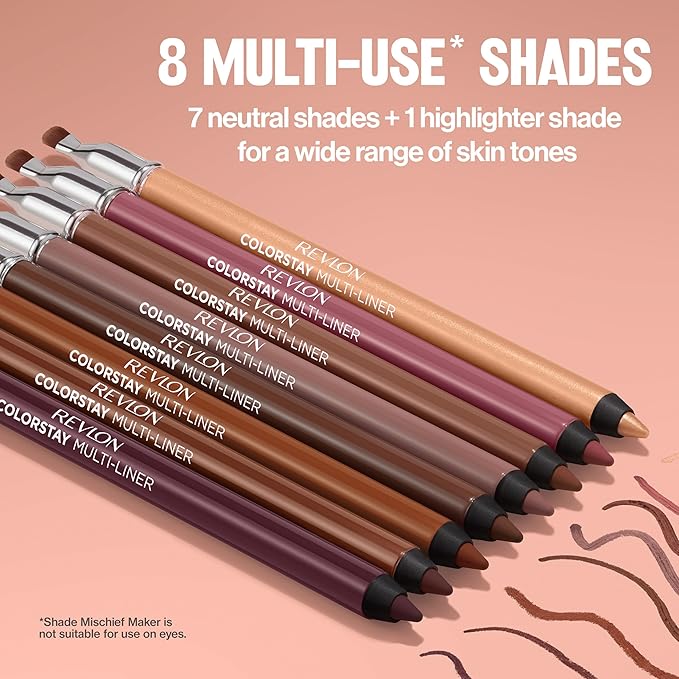 Revlon ColorStay Multi-Liner, Creamy Formula, Multiuse For Lips, Eyes & Face, Precision Brush for Easy Blending, 006 Dynamic Doer