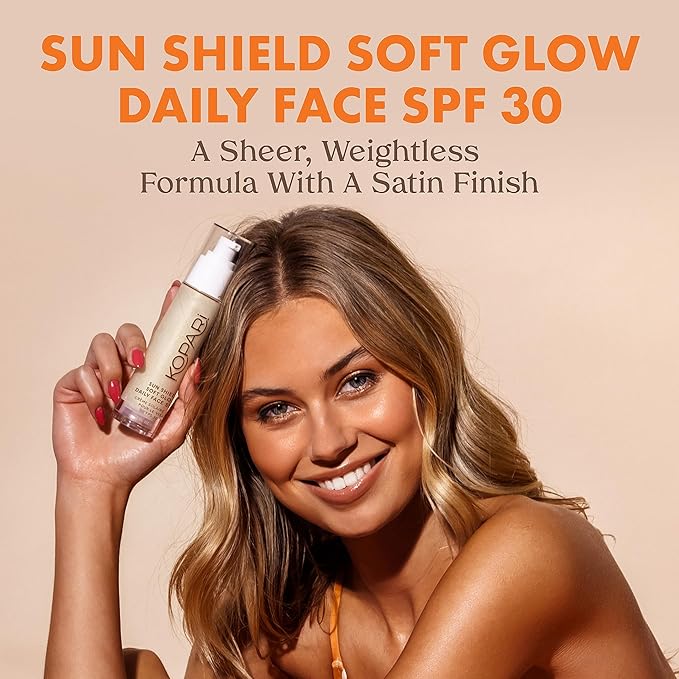 Kopari Sun Shield Soft Glow Daily Face SPF 30 & Golden Sunglaze Sheer Body Mist Sunscreen SPF 50