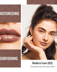 Oulac Moisturizing Shine Brown Red Lipstick for Women - 2 in 1 Glossy Brown Tinted Lip Balm, Hydrating Winter Lipstick for Dry Lips,Shine Juicy Finish Vegan 2.2g/0.07oz (03)