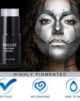 MEICOLY Silver Face Body Paint Stick(1.06 Oz),Blendable Face Paint Stick for Halloween Tin Man Special Effects SFX Cosplay,Sweatproof Waterproof Eye Black for Baseball/Softball/Football