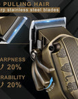Professional Hair Clipper for Men Hair Cutting Kit Men's Beard Trimmer Hair Trimmer Shaver Cordless Barber Clippers and Trimmers Set Bronze