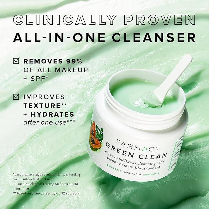Farmacy Cleansing Balm Skin Care Set - Tea Harvest Travel Size Makeup Remover - Limited Edition Skincare Set Includes Warm Vanilla Chai, Wild Raspberry Tea + Chamomile Rose Latte (3 Count)