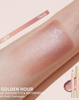 Oulac Nude Gold Eyeshadow Stick - Highly Pigmented Eye Shadow Pencil Waterproof & Long Lasting, Shimmering Glitter Finish, Blendable Eyes Makeup, Vegan Beauty 3.8g, (11) Golden Hour