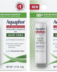 Aquaphor Naturally Inspired Lip Repair Stick with Aloe Vera and Natural Shea Butter, Hydrating Lip Balm Immediately Relieves Dryness, 0.17 Oz Stick (Pack of 2)