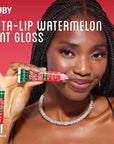Ruby Kisses Broadway Vita-Lip Tinted & Clear Lip Gloss Set (6 Pack) Ultra-Hydrating & Soothing Formula with Vitamins, High-Shine Non-Sticky Finish Lip Balm, 3 Pcs Watermelon + 3 Pcs Grape Seed