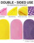 3 Pieces African Net Sponge Exfoliating Mitts Exfoliator Gloves Visibly Lift Away Dead Skin, Great for Spray Tan Removal or Keratosis PilarisExfoliating Mitts (Pink,Yellow,Purple)