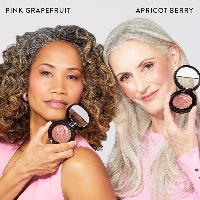 LAURA GELLER NEW YORK Baked Blush-n-Brighten Marbleized Blush for Cheeks - Pink Grapefruit - Satin Finish - Buildable Color
