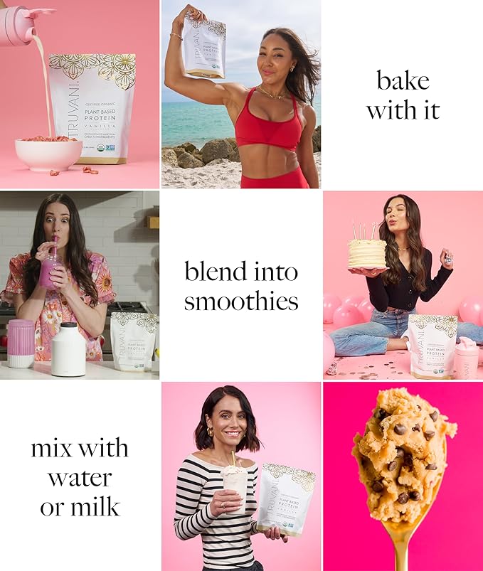 Truvani Vegan Pea Protein Powder | Vanilla | 20g Organic Plant Based Protein | 1 Serving | Keto | Gluten & Dairy Free | Low Carb | No Added Sugar