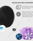 INNERNEED Food Grade Silicone Body Scrubber Gentle Exfoliating Brush for Women Men Deep Clean for All Skin Types, More Hygienic and Well Lather (Black+Dark Green+Pink)