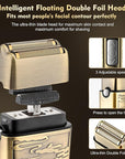 Professional Hair Clippers for Men,Hair Clippers+T-Blade Trimmer+Electric Shaver+Nose Hair Trimmer Set,4 in 1 Cordless Barber Hair Cutting Kit LCD Display Gifts (Gold)