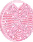 Lymphatic Drainage Silicone Body Scrubber for Shower - Exfoliating Silicone Loofah with Zinc Infused and Stiff Massage Nodes，for Improving Skin Health and Reduces Acne -Pink