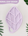 Sndyi Silicone Body Scrubber, Gentle Exfoliating Body Scrubber for Sensitive Skin, Leaf Shaped Shower Scrubber for Body with Lathering Bristles, Silicone Loofah Body Brush for Showering, Purple