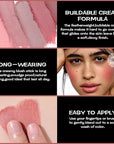FOCALLURE Cream Blush Makeup,Buildable Blush Stick for Cheeks,Matte and Dewy Finish,Long Wearing,Easy Application,Lightweight Multi Stick,DARK ROSE
