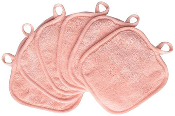 Makeup Remover Cloths for Face, Eye, Lips - Reusable Makeup Remover Pads Soft Microfiber Facial Cleansing Cloths 5 x 5 inch 6 Pack (Coral)
