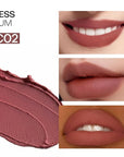 Mistine Lipstick Thai Latte Sheer Creamy Rouge Velevt Matte Finish Lipstick for Women Non-sticky C02 Ness Rum 3.5g 1 Count