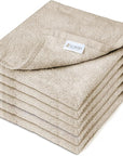 Vanilla Extra Large Washcloths Set of 6 Soft Body Cloths 13” x 13” 70% Viscose Derived from Bamboo, 30% Cotton Spa-Like Feel Silky for Skin Cleansing