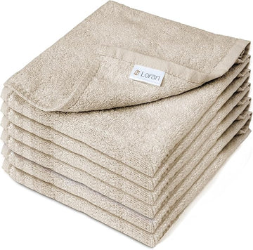 Vanilla Extra Large Washcloths Set of 6 Soft Body Cloths 13” x 13” 70% Viscose Derived from Bamboo, 30% Cotton Spa-Like Feel Silky for Skin Cleansing