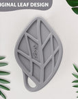 Sndyi Silicone Body Scrubber, Gentle Exfoliating Body Scrubber for Sensitive Skin, Leaf Shaped Shower Scrubber for Body with Lathering Bristles, Silicone Loofah Body Brush for Showering, Gray