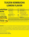 TEAZEN Lemon Kombucha Tea, Hydration Drink Mix, Sugar Free, Live Probiotics & Prebiotics, 30 Sticks, 5.29oz