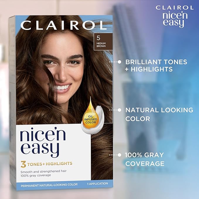 Clairol Nice'n Easy Permanent Hair Dye, 9 Light Blonde Hair Color, 3 Count