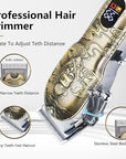 Soonsell Men's Professional Hair Clippers & Trimmer Set with T-Blade, Nose Trimmer, Foil Shaver and LCD Display Display(Bronze