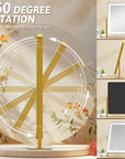 ROLOVE Vanity Mirror with Lights, 18"x22" LED Makeup Mirror with 10X Magnification, Smart Touch 3 Colors Dimmable, Light Up Mirror for Makeup Desk, 360° Rotation, Gold
