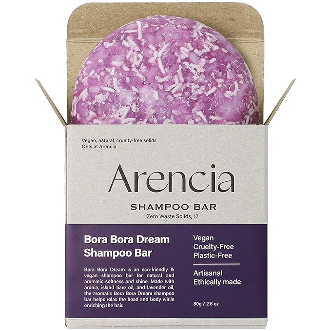 ARENCIA Bora Bora Dream Shampoo Bar - Volumizing, Color Protecting for Curly and All Hair Types - Vegan, pH Balanced, Sulfate-Free, Eco-Friendly