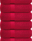 Infinitee Xclusives Burgundy Hand Towels for Bathroom - Set of 6 (16x28 inches) 600 GSM, 100% Cotton Ultra Soft, Quick Drying, Hotel Quality Hand Towel Set (Burgundy)