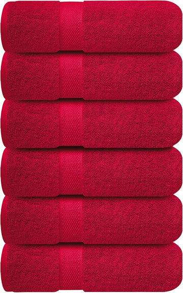 Infinitee Xclusives Burgundy Hand Towels for Bathroom - Set of 6 (16x28 inches) 600 GSM, 100% Cotton Ultra Soft, Quick Drying, Hotel Quality Hand Towel Set (Burgundy)
