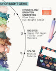 Pacifica Eyeshadow Palette – Waikiki Mineral Eyeshadow, Blendable Shimmer & Matte Shades w/Velvet Matte, Shimmer & Metallic, Cocoa Butter Infused, Talc-Free, Vegan & Cruelty-Free, 0.24 oz 10 Shades