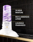 Olay Body Wash for Women, Indulgent Moisture, 24hr Moisturizing & Nourishing Formula, Infused with Vitamin B3 Complex, Luxurious Fragrances, Elderberry & Almond Cream Scent, 20 fl oz