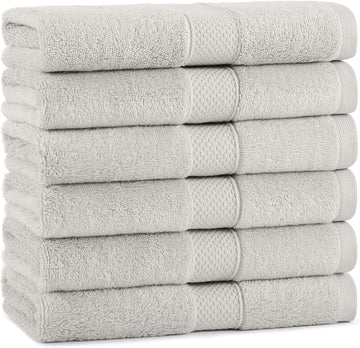 Aston & Arden Egyptian Hand Towels - Pack of 6 - Oversized Ultra Soft Thick & Absorbent, 100% Ringspun Egyptian Cotton Bathroom Towel for Spa, Hotel, 600 GSM, 16 x 30 in, Tan