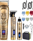 Roziapro Hair Clipper for Men Zero Gapped Nose Hair Trimmer Set Professional Barber Clippers for Haircut Cordless Beard Trimmer, Rechargeable Clippers Set for Hair Cutting (Gold)