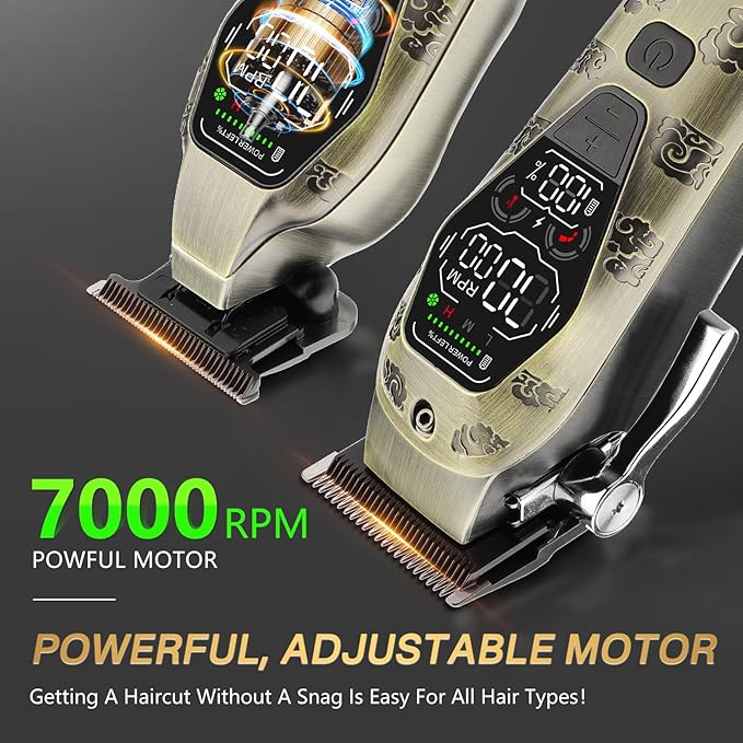 Hair Clippers for Men Professiona,3 in 1 T-Blade Barber Clippers and Trimmers Set for Barber kit, Mens Cordless Hair Clippers, Beard Trimmer for Men