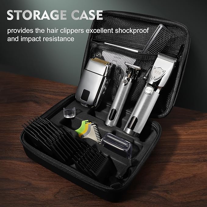 Suttik Professional Hair Clippers Set for Men, Electric Foil Shavers for Men, Barber Kit Clipper and Trimmer Set with Travel Case