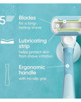 Gillette Venus Extra Smooth Razor for Women, Includes 1 Reusable Razor Handle + 4 Refills, 5-Bladed, Ergonomic No-Slip Gel Handle and Shower Holder