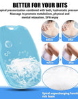 Zinc Infused Silicone Body Scrubber for Shower,Food-Grade Handheld Cleansing Skin Brush, Gentle Exfoliating and Lather Well - Azure