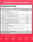 Kidney Cleanse Detox & Repair | 22-In-1 Kidney Health Supplement | Extra Strength 50:1 Cranberry Extract with Bioperine for Increased Absorption | Kidney & Urinary Tract Support & Flush Formula
