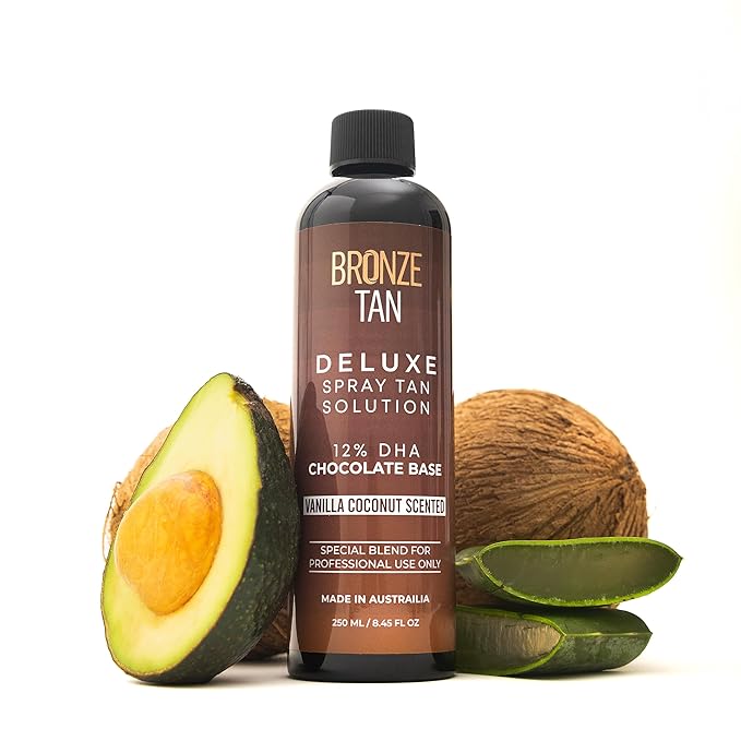 Bronze Tan Dark Spray Tan Solution – Professional Airbrush Tanning Liquid for Spray Tan Machines – Sunless Self-Tanning Formula for Salon & Home Use – Streak-Free, Natural Bronze Glow, 250ml